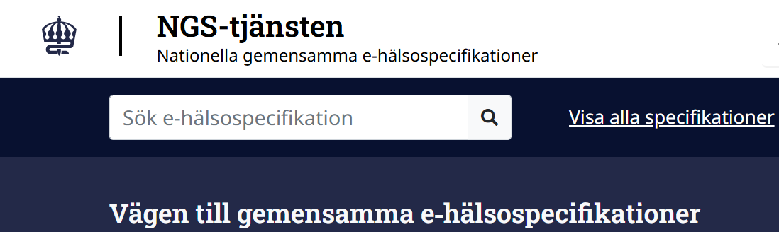 Bilden visar loggan för E-hälsomyndighetens NGS-tjänst.
